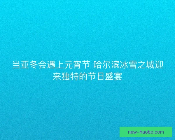 当亚冬会遇上元宵节 哈尔滨冰雪之城迎来独特的节日盛宴