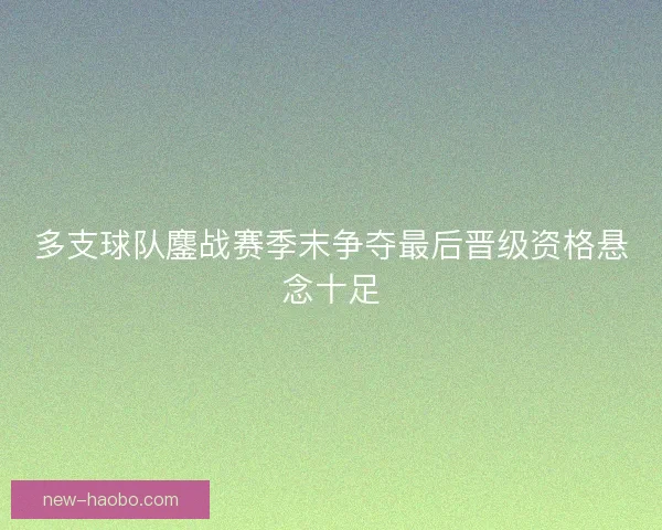 多支球队鏖战赛季末争夺最后晋级资格悬念十足
